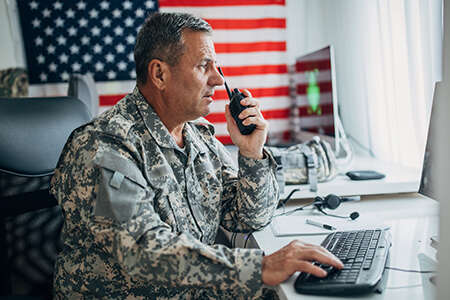 Active Duty at desk